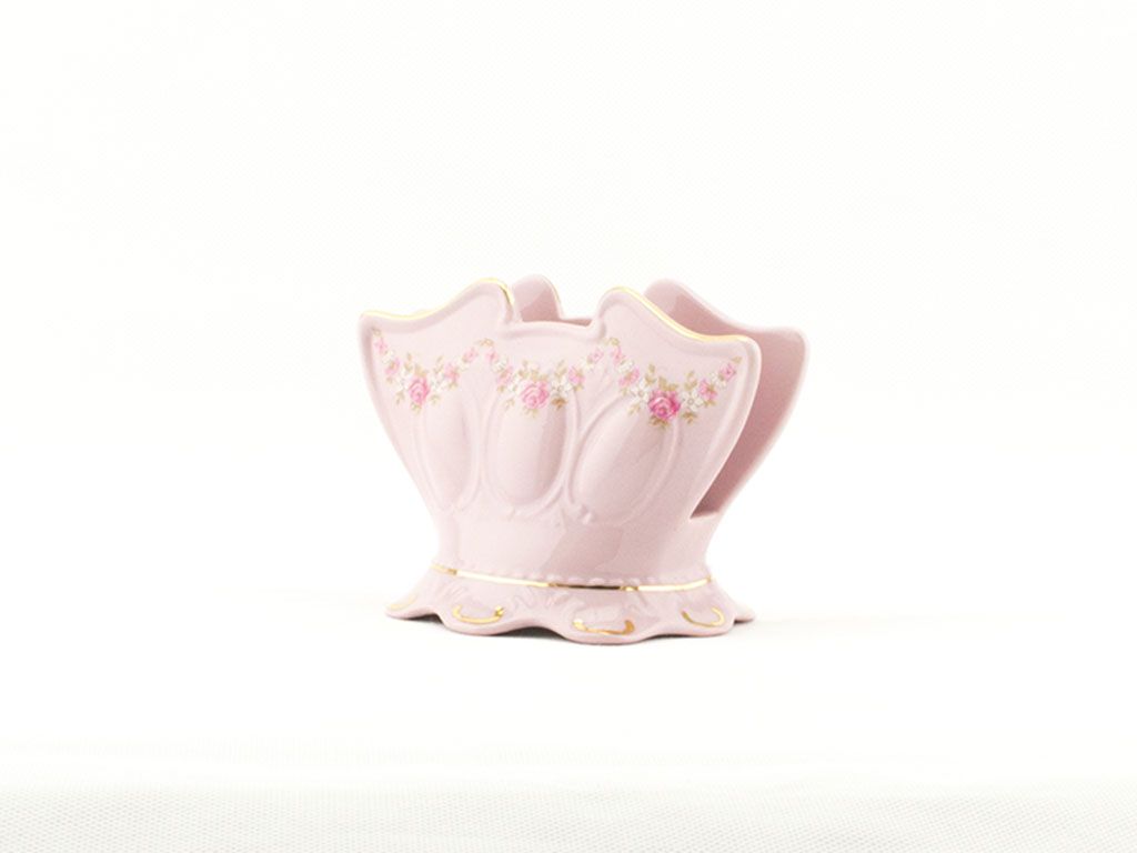 Držiak na obrúsky 8,5 cm, ružový porcelán, kvety, Leander Obrázok produktu 