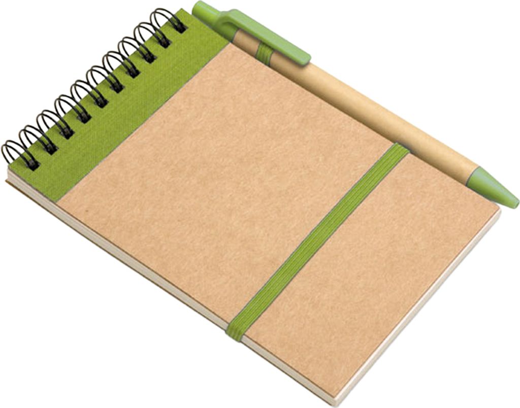 MidOcean - Notizblock und Stift "Sonora", recyceltes Material, A6 MO128 (Einheitsgröße) (Limone/Beige)