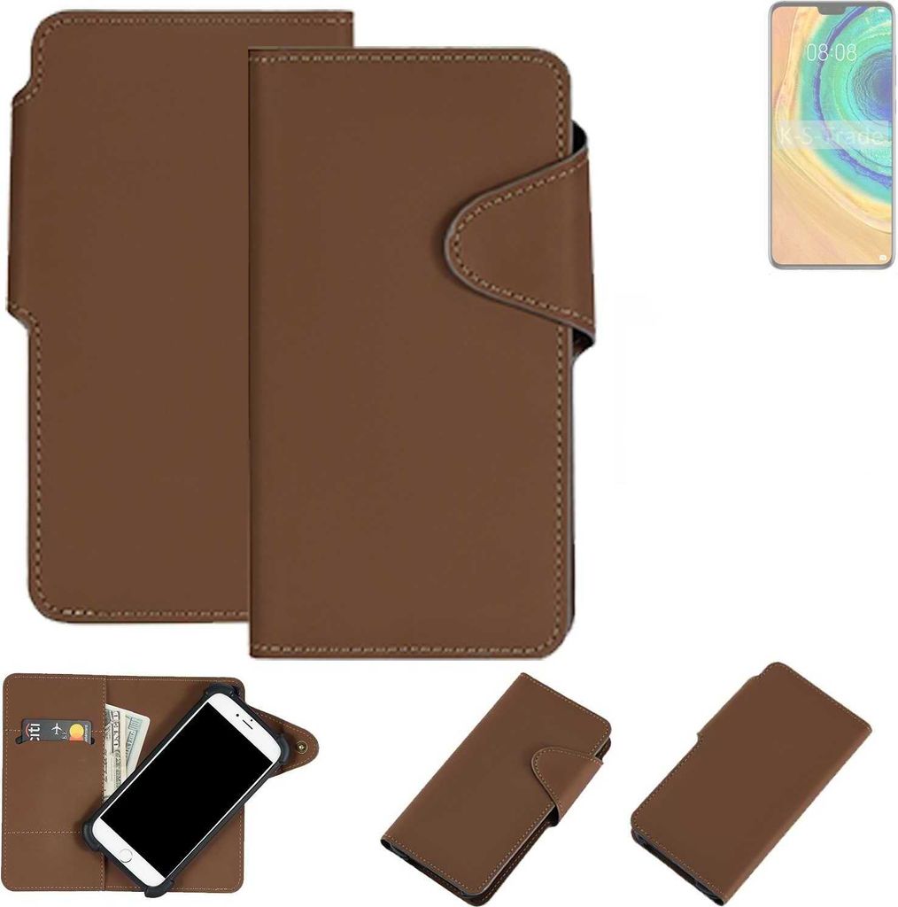 K-S-Trade Schutzhülle Klapphülle Kunstleder für samsung S10+ 512 GB braun Handy Hülle Wallet Case