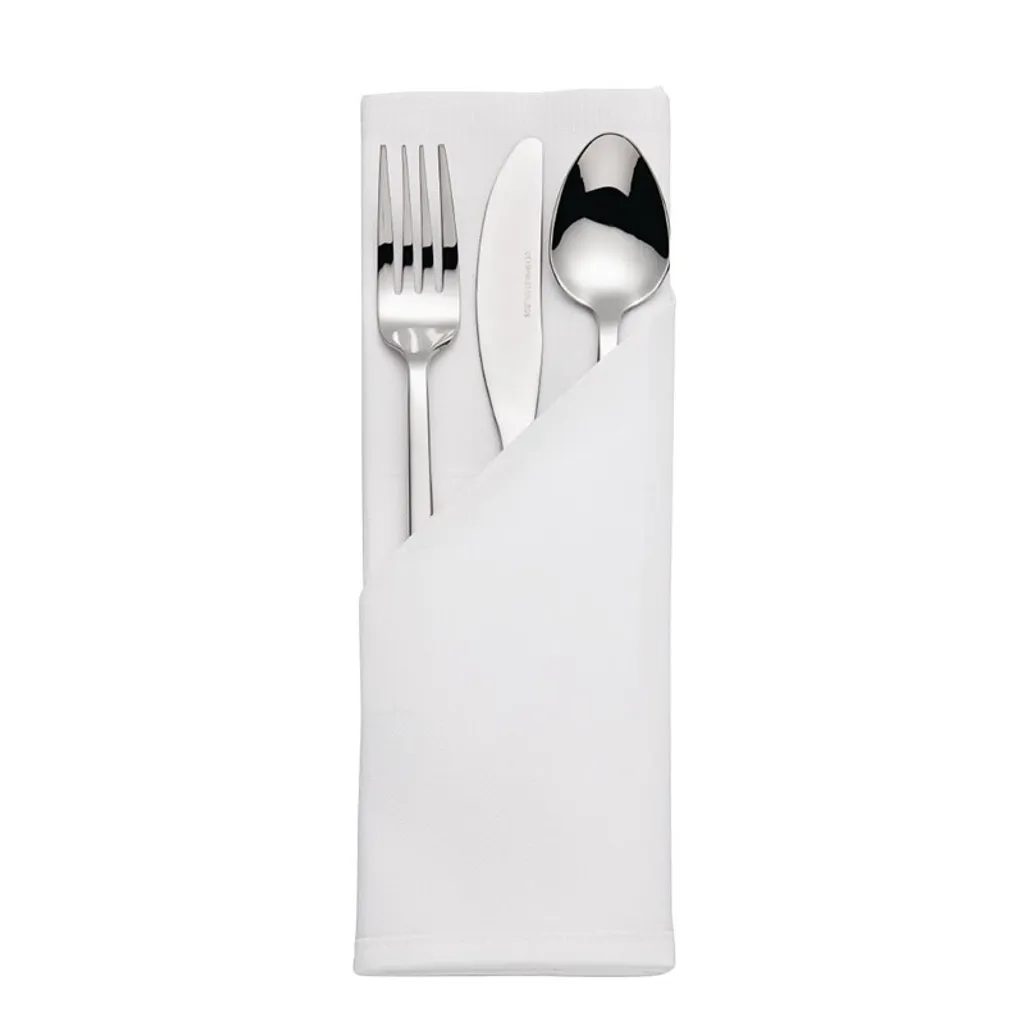Serviette de table anti-tache blanche 55 cm Mitre Luxury Satin Band
