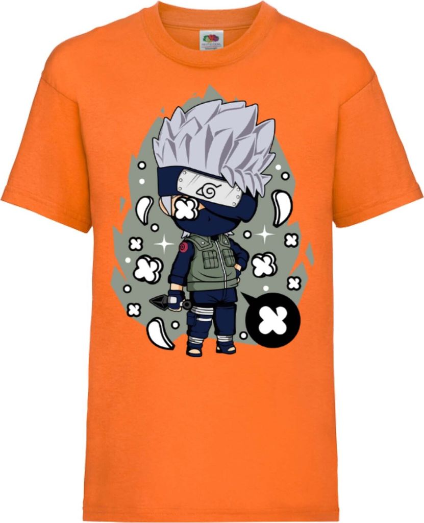 Kinder T-Shirt Naruto Kakashi 01 Hatake, 3-4 Jahr - 104 / Orange
