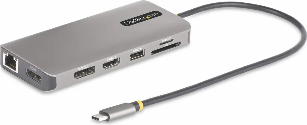 StarTech.com Adaptateur USB-C Triple Moniteur HDMI DisplayPort Lecteur SD