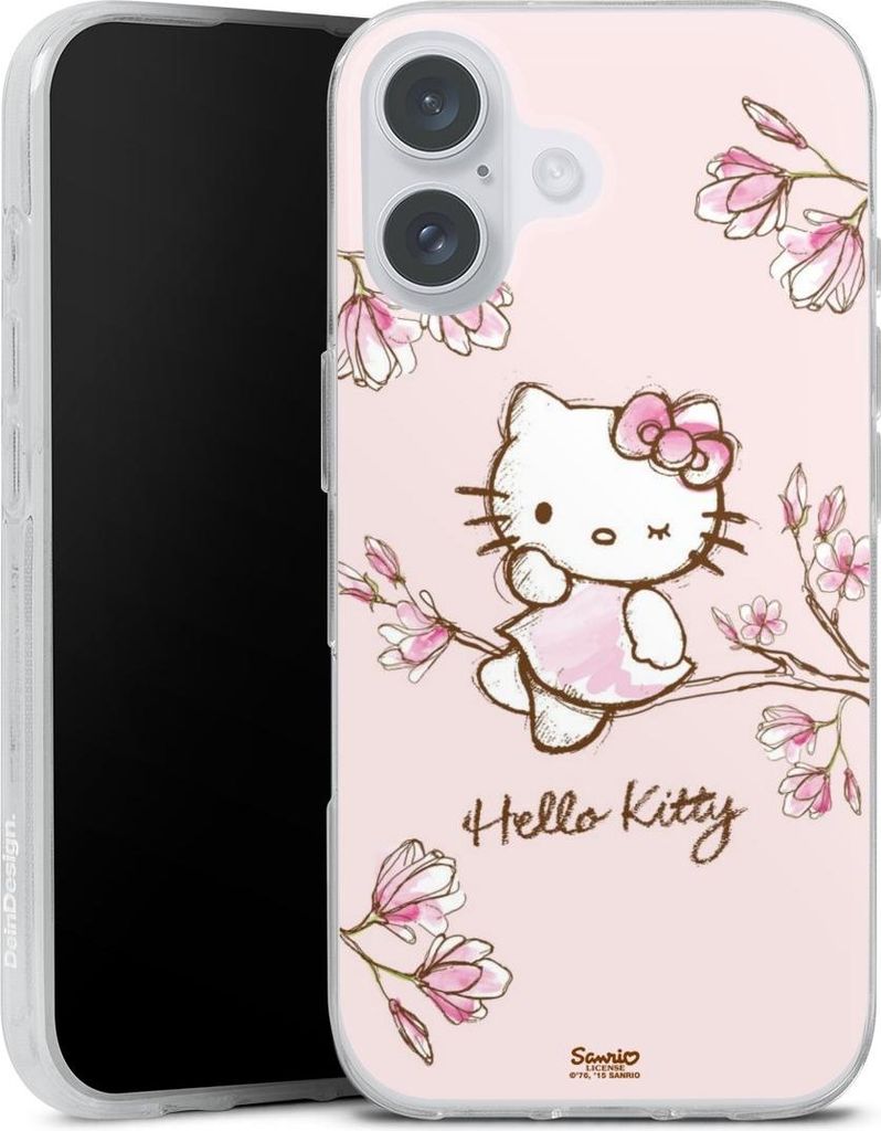 DeinDesign Handyhülle für Apple iPhone 16 Plus Silikon Hülle Case Smartphone Schutzhülle Fanartikel Hanami Hello Kitty