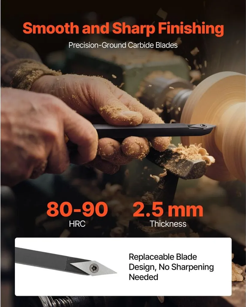 Outils de tournage sur bois professionnels - Lot de 4 gouges et fers