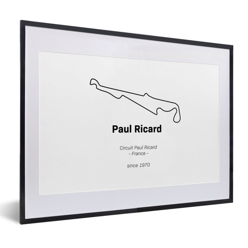 MuchoWow Gerahmtes Poster Formel 1 - Frankreich - Rennstrecke 40x30 cm - Poster mit Schwarzem Bilderrahmen Wandposter Rahmen Foto Bilder - Bilder...