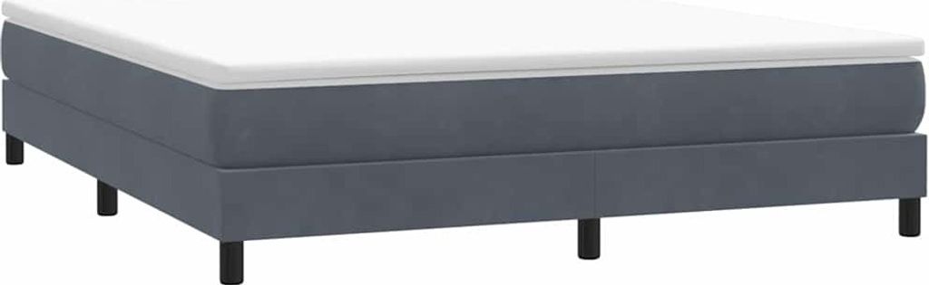 Boxspringbett ohne Matratze Dunkelgrau 180x220 cm Samt