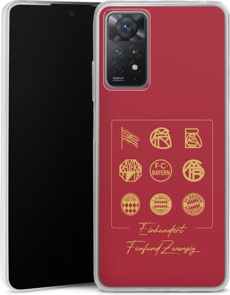 DeinDesign Slim Hülle für Xiaomi Redmi Note 11 Pro 5G Silikon Case Ultra Dünn Handyhülle FC Bayern München Fanartikel FCB 125 Jahre