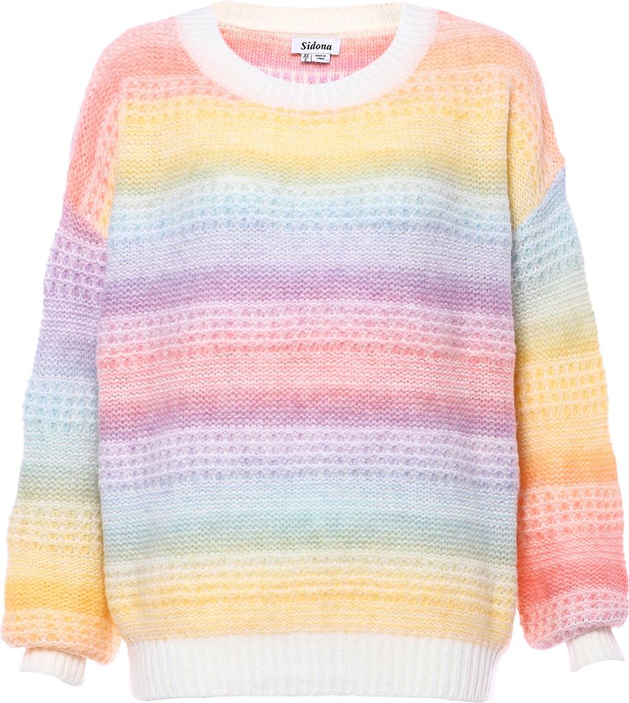 SIDONA damen pullover - regenbogen, XL/XXL