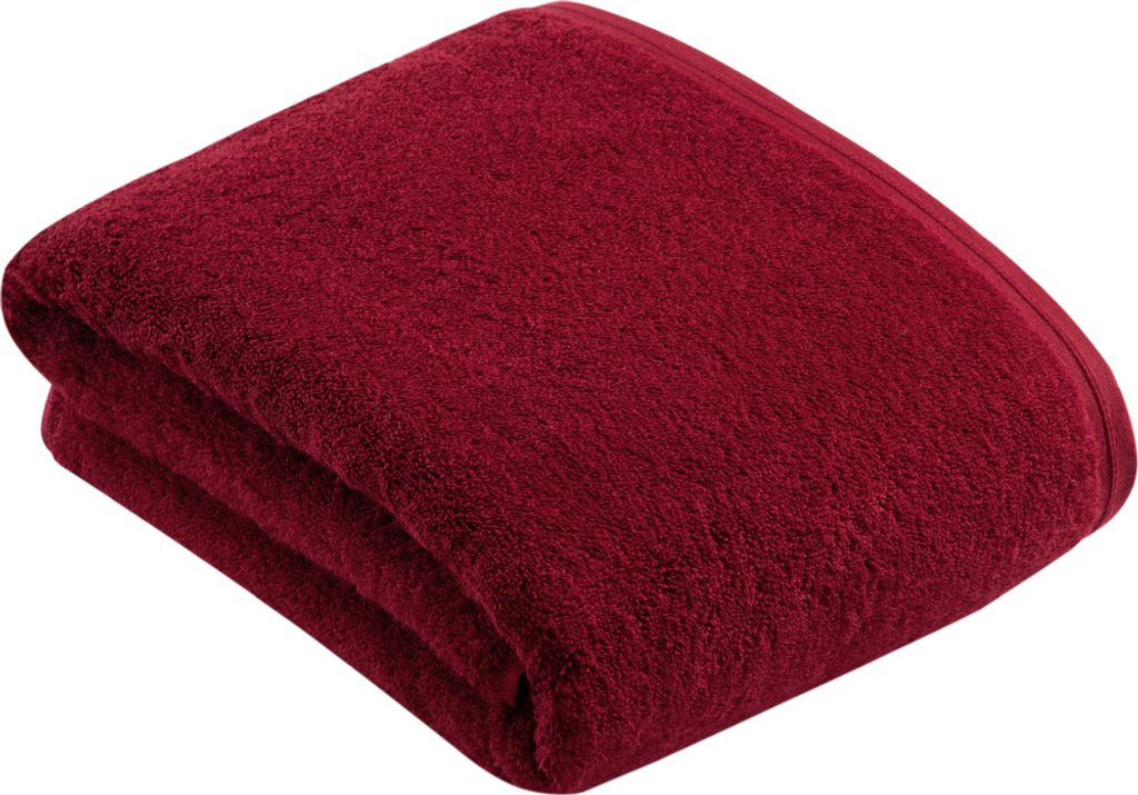 Vossen 118098 | Badetuch Vegan Life Badetuch, 100 x 150 cm - Farbe: Ruby - Größe: 100 x 150 cm