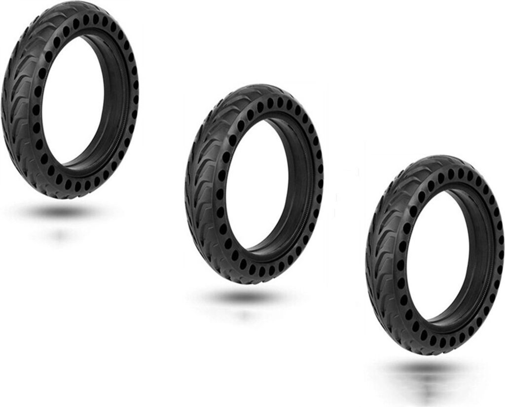 INF Pannenfreier Reifen für Xiaomi M365 Scooter 8,5" Vollgummi Schwarz 3-pack