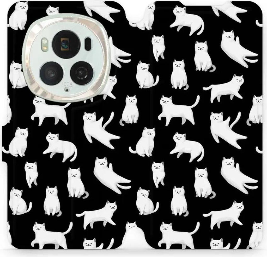 Handyhülle mit klappe für Honor Magic6 Pro, Mobiwear Book, Luna-Kätzchen