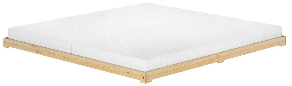 Niedriges Bodenbett 200x200 Kiefer natur, Niederflurbett, Produktbild 