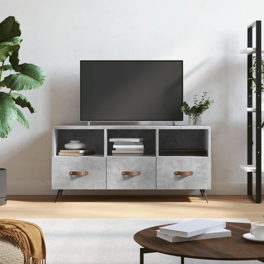 The Living Store TV-Schrank Betongrau 102x36x50 cm Holzwerkstoff