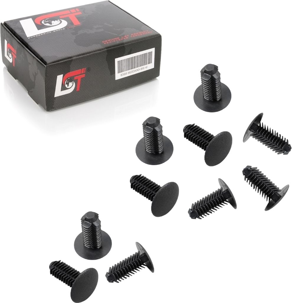 10x TANNENBAUM BEFESTIGUNG CLIPS VERKLEIDUNG UNIVERSAL Ø 9mm Kopf 18mm