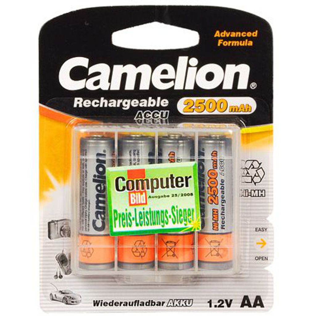 Camelion | AA/HR6 | 2500 mAh | batterie Ni-MH | 4 pz. Immagine del prodotto 