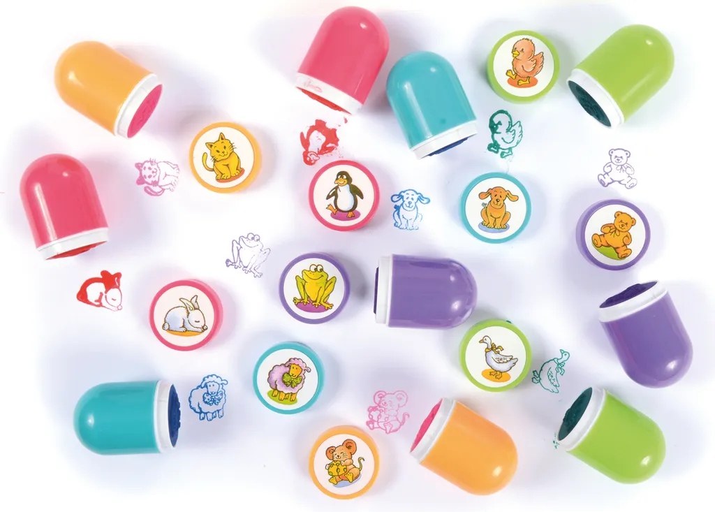 Tampons Animaux Ø 2,9cm Multicolores en Plastique - Kit de 10 EDUPLAY Pro