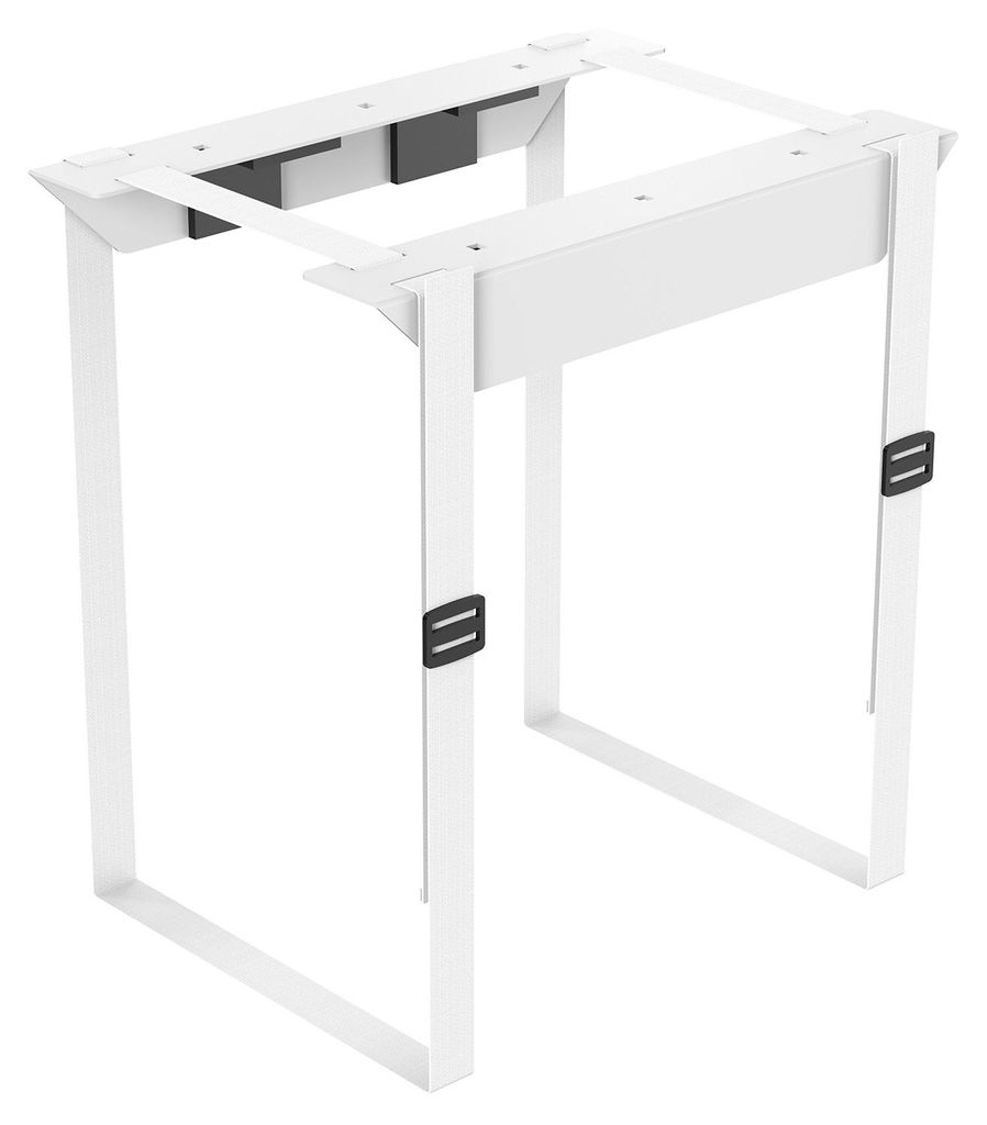 CAVO Tisch-Halterung PC mit Gurthalterung weiß – PC-Tower-Halter, Computerhalterung, Gehäusehalter