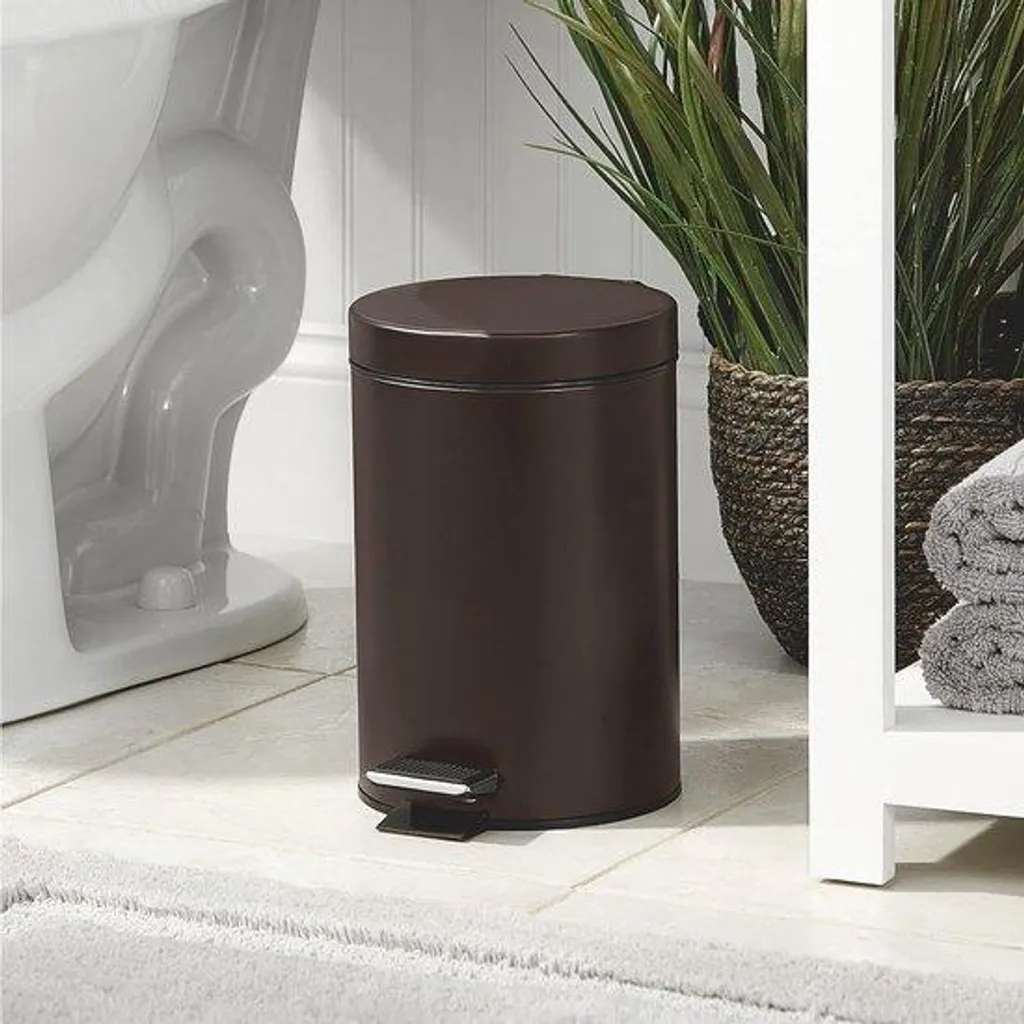 Poubelle à pédale 12L en métal bronze avec bac amovible - Modèle Retro