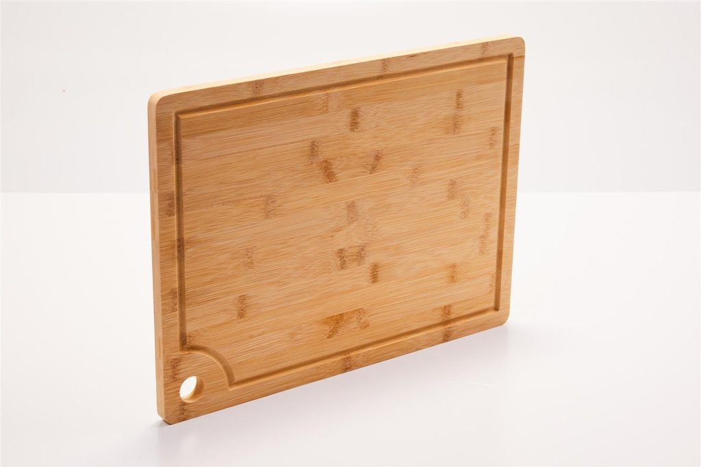 Schneidebrett mit Griffloch und Saftrille, Bambus, 40x30 cm Produktbild 