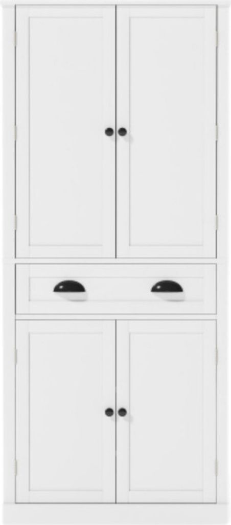 Lagerschrank 182 cm Weiss Aufbewahrungsschrank 4 Tueren 1 Schublade 2 Tueren Ablageflaechen 6 Staufaecher 4 Ablageflaechen Esszimmerschrank Sideboard
