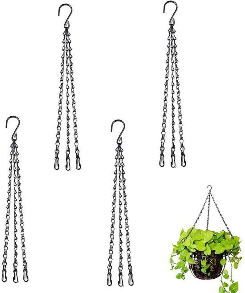 Metallhängekorb 40cm, 3-strängig, für Pflanzen und Blumen