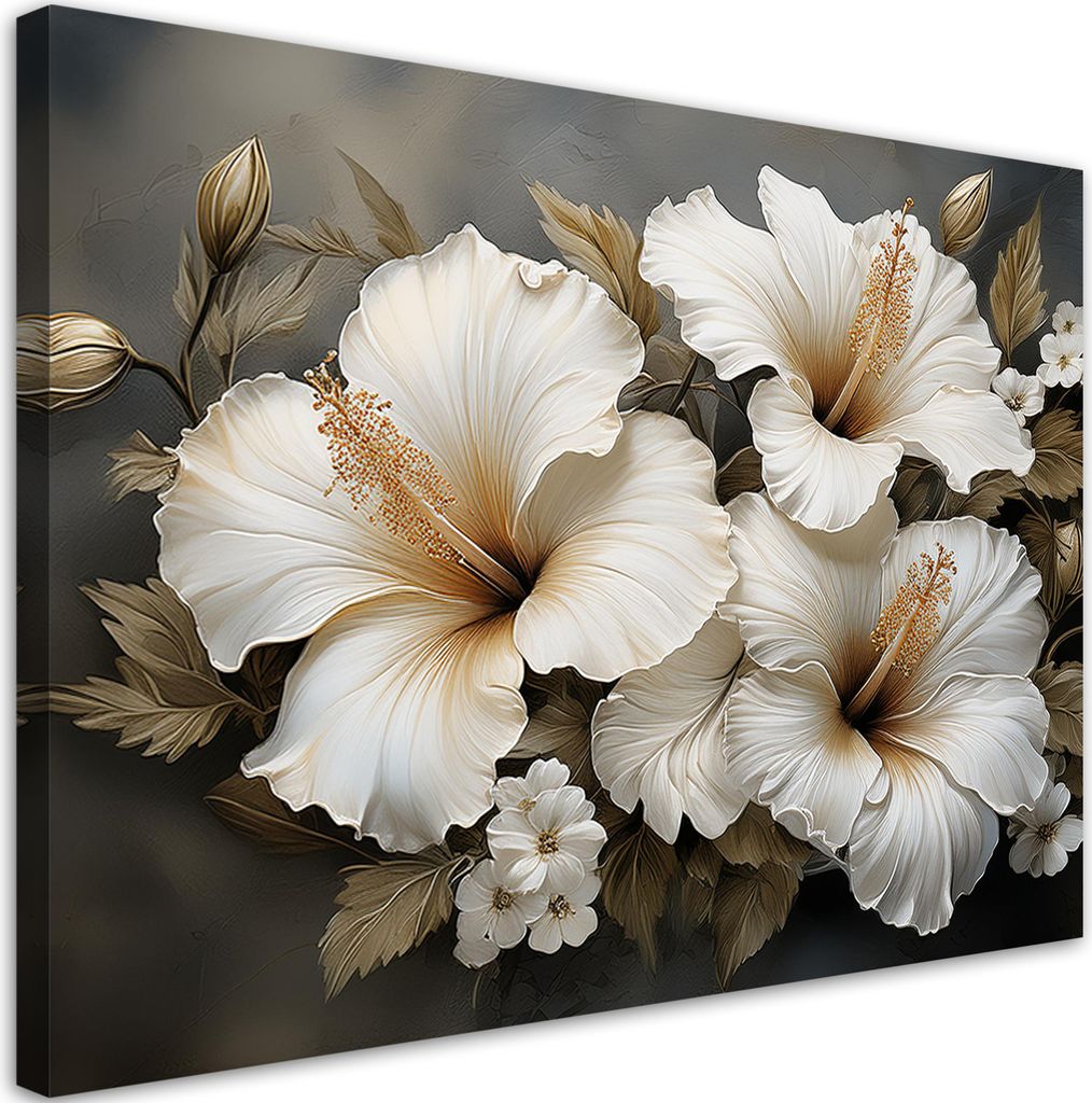 Leinwandbild Weiße Blume Natur 60x40 Feeby Weiß bild für die wand bereit zum aufhängen
