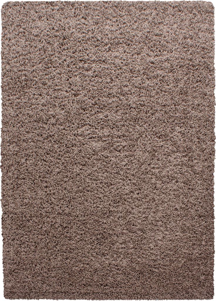 Villa Möbel Lifiva Wohnzimmer-Teppich, Hochflor-Teppich, Shaggy, Einfarbig, Farbe:Mocca, Grösse:240x340 cm