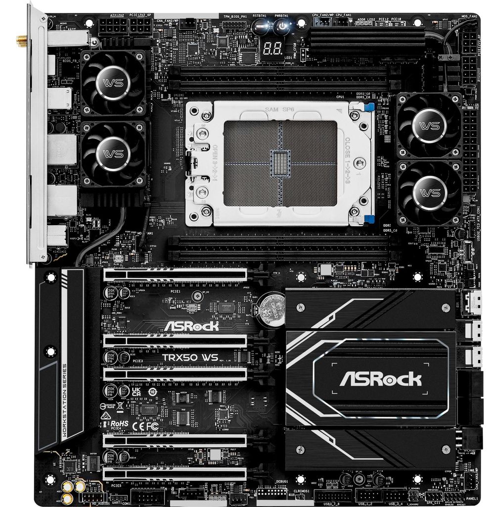 Asrock TRX50 WS, AMD, Socket sTR5, AMD Ryzen Threadripper 1000 Series, DDR5-SDRAM, 1 TB, DIMM