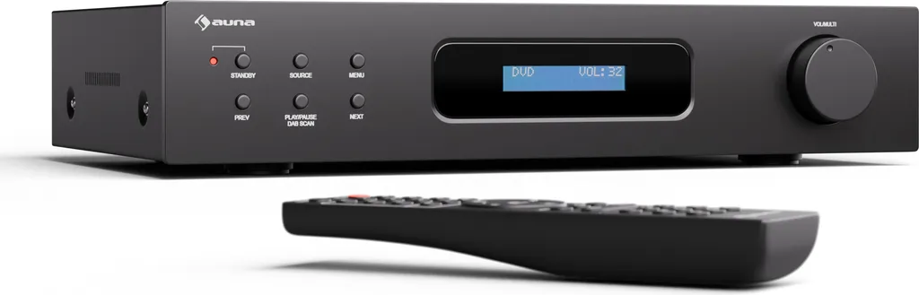Auna Art22 Amplificateur HiFi Bluetooth DAB+ 2x60W avec Entrée Optique