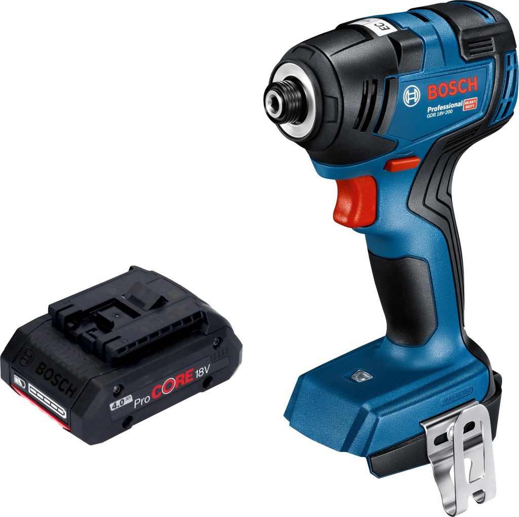 Bosch GDR 18V-200 Professional Akku Drehschlagschrauber 18 V 200 Nm Brushless + 1x ProCORE Akku 4,0 Ah - ohne Ladegerät