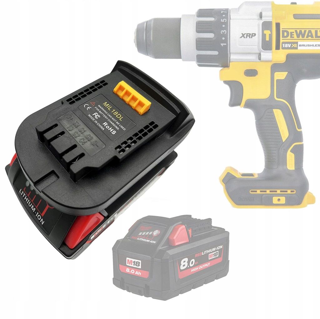 Rosfix Adaptateur/convertisseur de Batterie Milwaukee 18V Image du produit 
