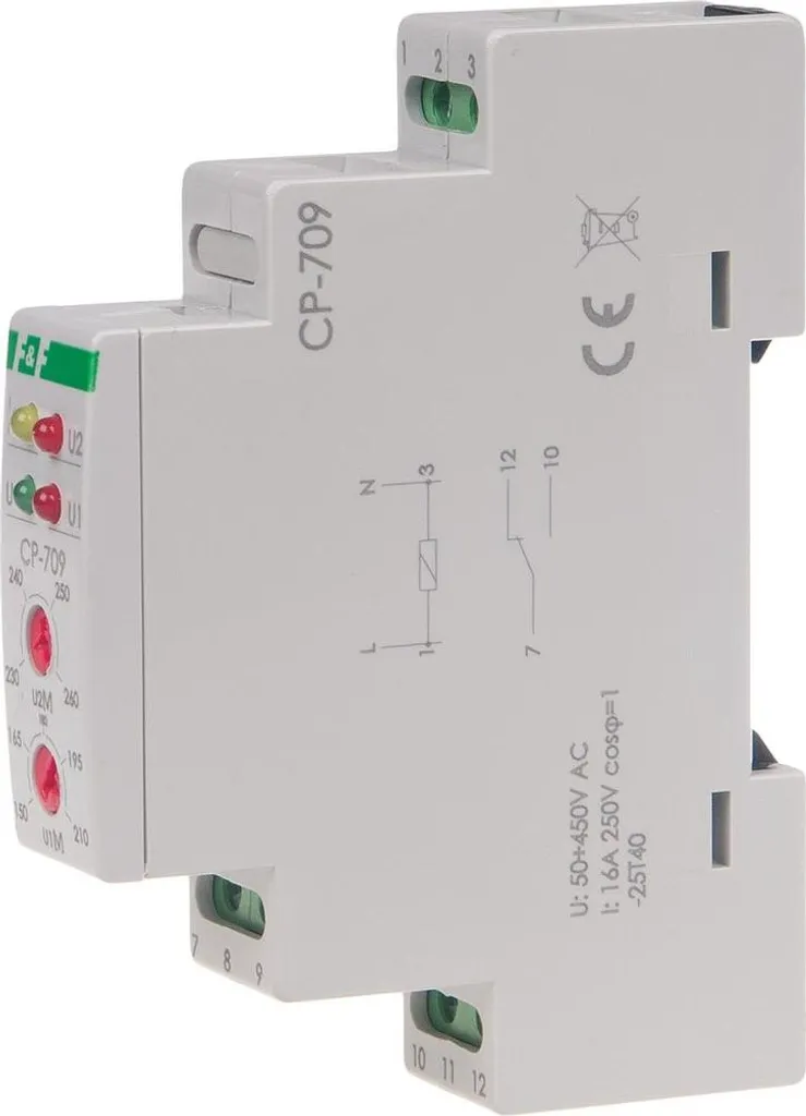 Surveiller la tension réseau avec le relais CP-709 F&F 6189 Rail DIN