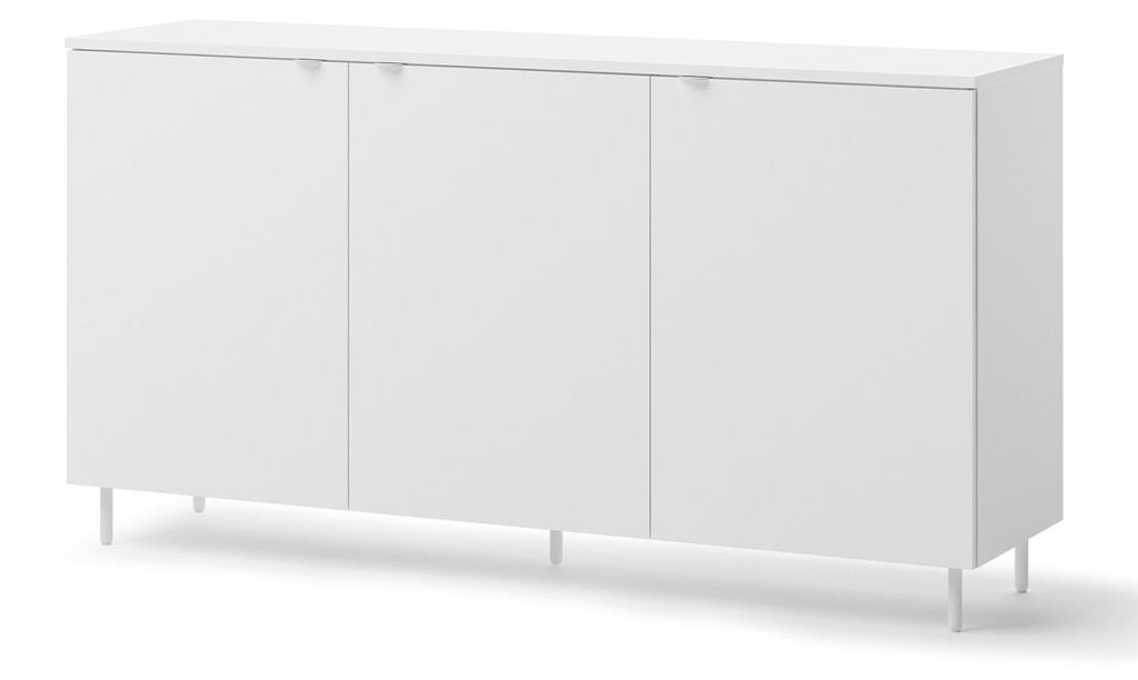 Kommode MILA MA-03 mit 3 Türen Sideboard 150 cm Anrichte Modern (Weiß)