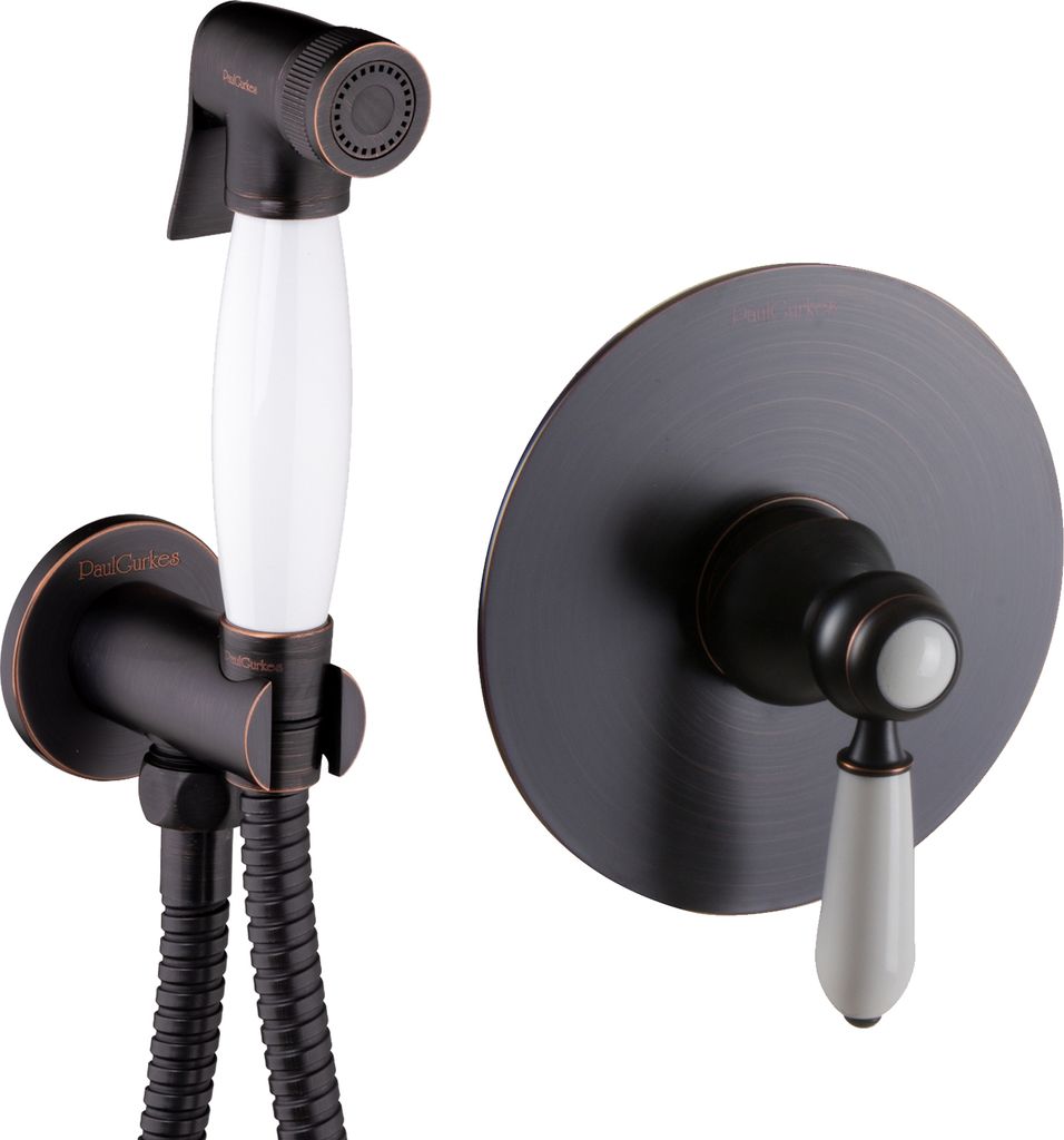 PaulGurkes Bidet-Unterputz Nostalgie Schwarz WC-Dusche