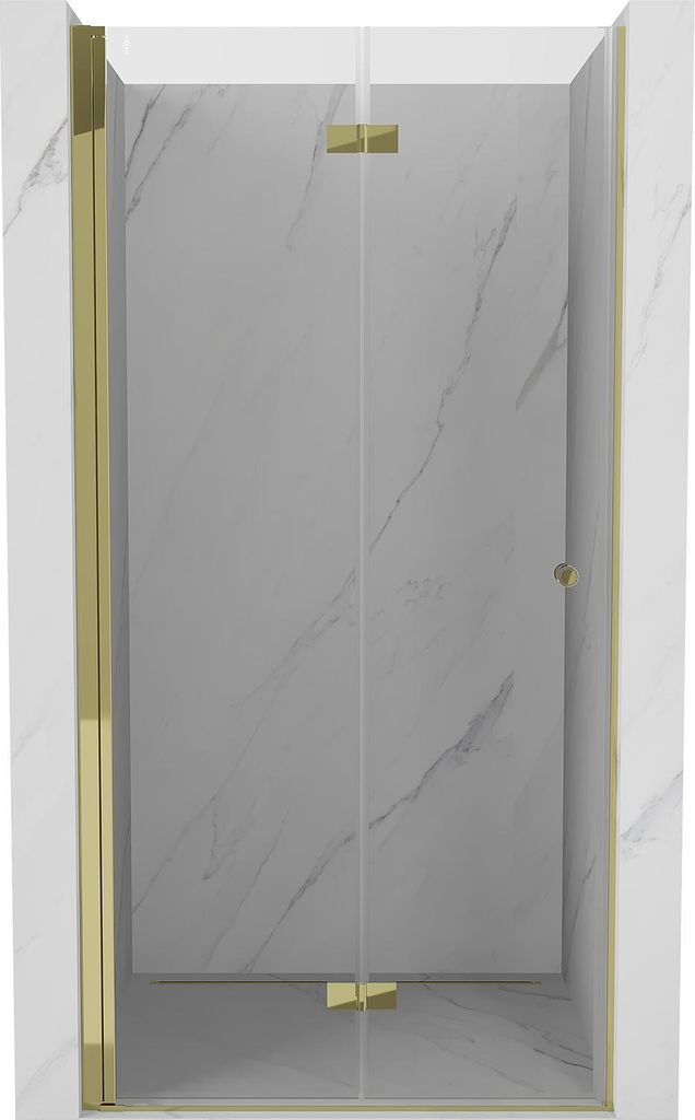 Mexen Mist-F Duschfaltür links 60 cm, transparent, gold - 8A6-060-000-50-00-L