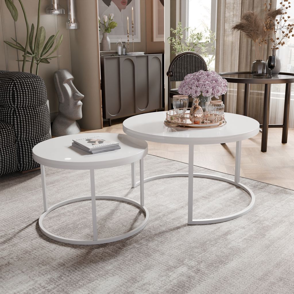 Idohome - Runder Couchtisch 2in1 LAVO mit Metalgestell, Produktbild 