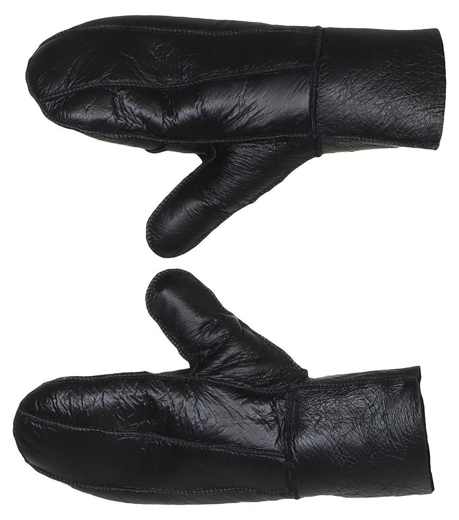 Damen Handschuhe Fäustlinge aus Lammfell Patchwork Produktbild 