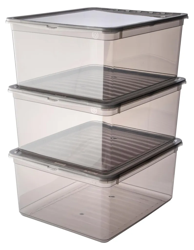 Lot de 3 bacs de stockage alimentaire aérés de 18 litres hermétiques