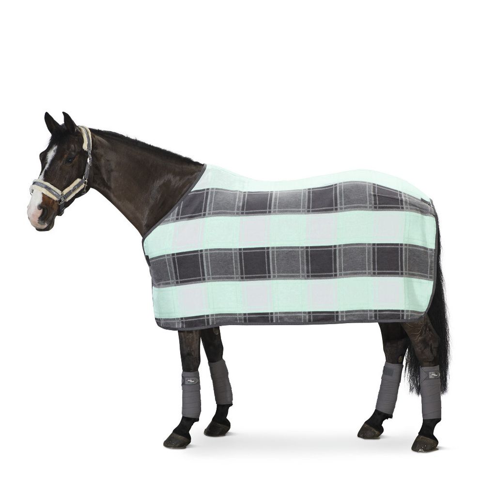 Eskadron Classic Sports Sweat Rug Polyacryl Check - steelgrey-white-jade