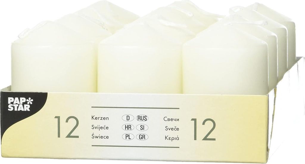 PAPSTAR 15360 PAPSTAR Stumpenkerze "Ivory", Durchmesser: 40 Immagine del prodotto 