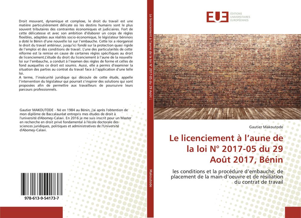 Le licenciement à l'aune de la loi N° 2017-05 du 29 Août 2017, Bénin