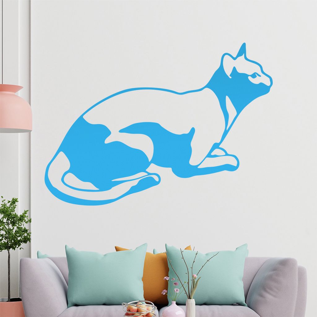 KIWISTAR Katze liegt - Kitty Cat Kater Wandtattoo in 6 Größen - Wandaufkleber Wall Sticker - Dekoration, Küche, Wohnzimmer, Schlafzimmer, Badezi...