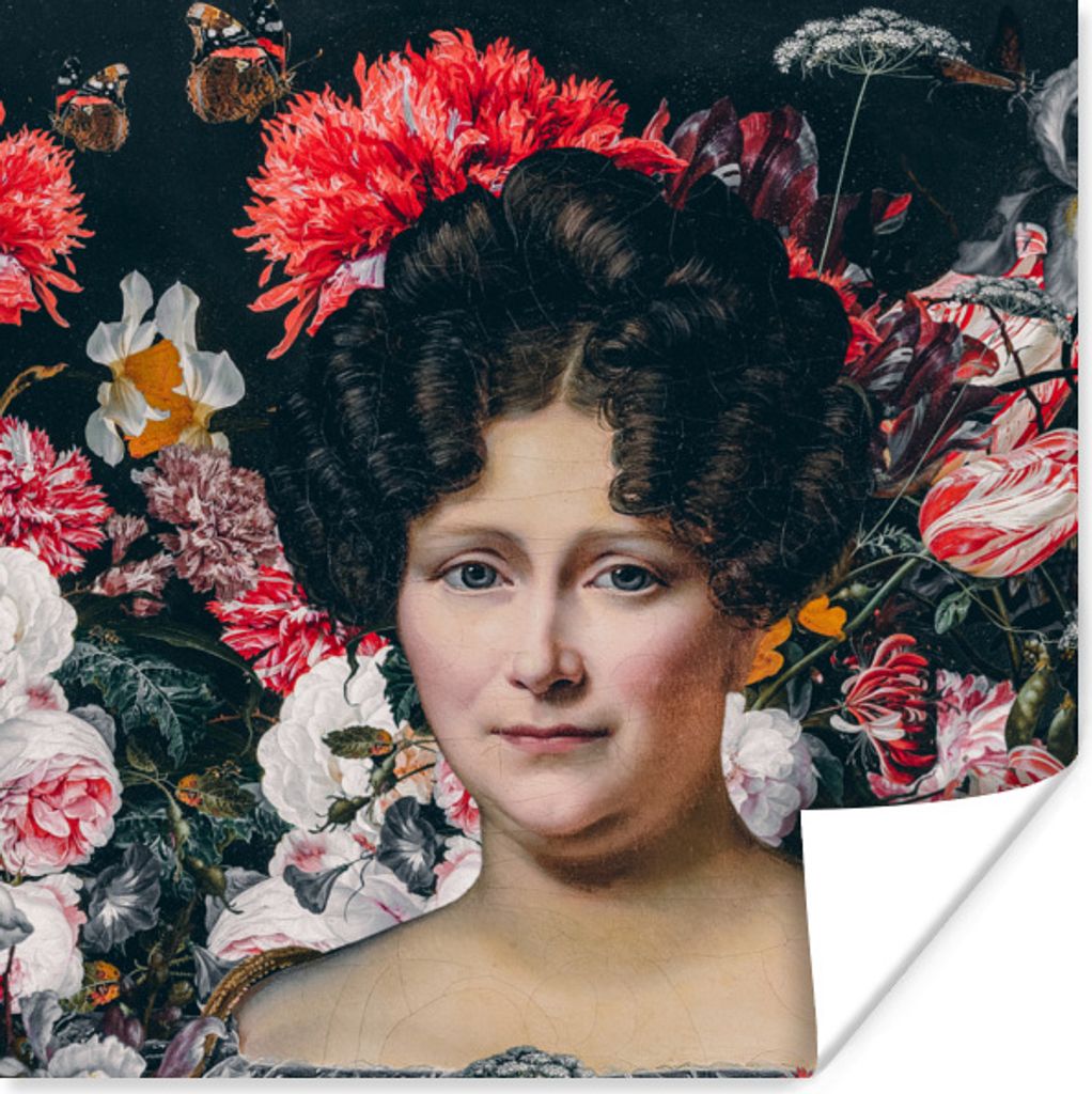 MuchoWow Poster Malerei - Blumen - Natur 75x75 cm - Wand Dekoration