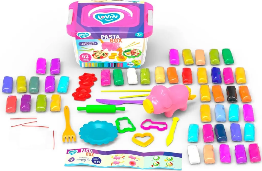 Coffret de modelage Pasta Box avec accessoires et pâte à modeler - 12