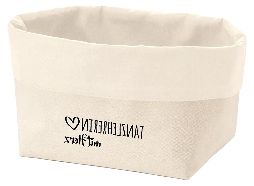 Organizer für Tanzlehrerinnen mit Herz, 8 Liter, großes Canvas Baumwoll-Utensilo als Geschenkidee
