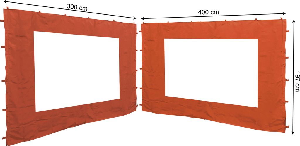 2 Seitenteile mit PE Fenster 300/400x197cm für Rank Produktbild 