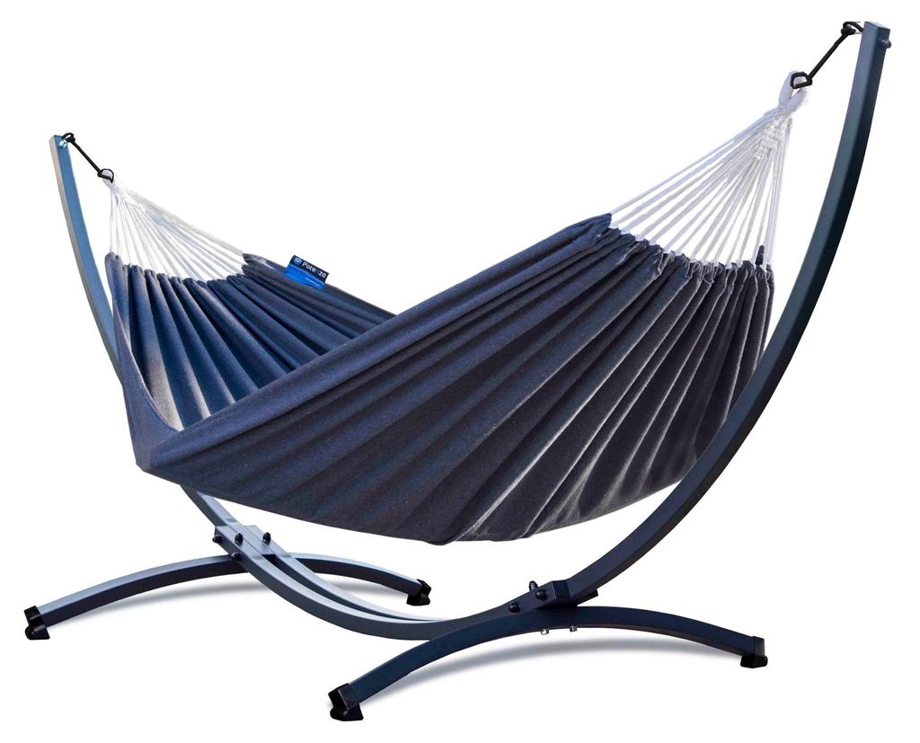 Potenza Outdoor Hängematte mit Gestell für 2 Personen I Baumwolle Doppelhängematte XXL 220x160, 200kg I Hängemattengestell 220kg, wetterfest