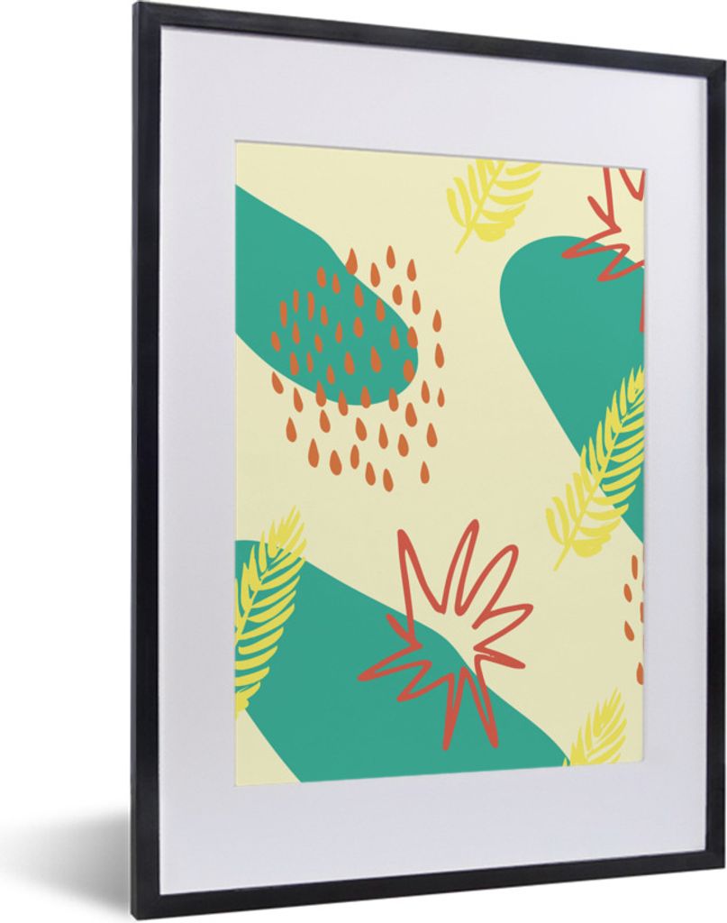 MuchoWow® Gerahmtes Poster Sommer - Blätter - Tropfen 30x40 Produktbild 