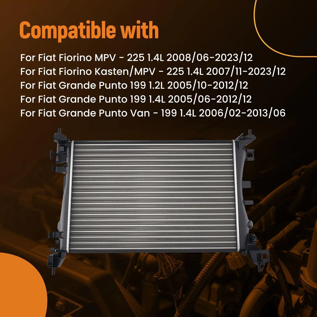 Radiateur en aluminium Fiat Fiorino 1.4L 51864284 - Alliage renforcé - 7