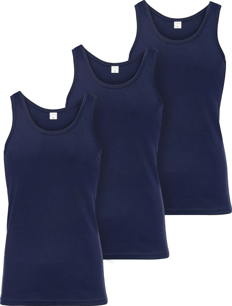 Ladeheid Unterhemd Herren Ärmellos Baumwolle Tank Top Herren, Set 3 Stück LA40-258 (Dunkelblau, M)